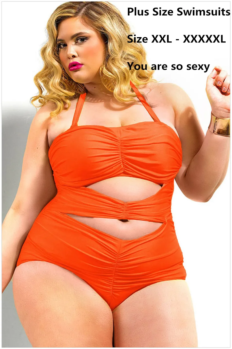 Plus Size XXL To 5XL One Piece Swimsuit Cute Cand