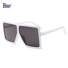 FOENIXSONG Cuadrado Gafas de Sol Mujeres Hombres Gradiente Gafas de Señora de Moda Marco Blanco Gafas de Sol UV400 gafas de Sol Oculos