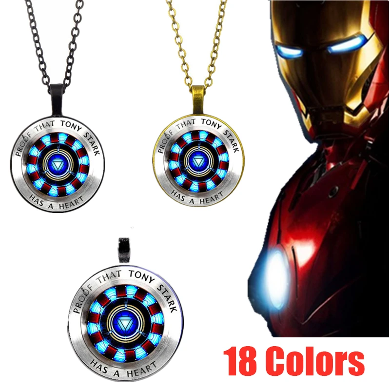 

Avengers Endgame Superhero Iron Man Tony Stark ARC-REACTOR Heart Necklace Pendant Proof That Tony Stark Has A Heart Cosplay Prop