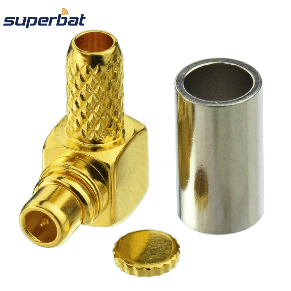 

Superbat-Male Right Angle RF Coaxial Connector, MMCX Crimp for Cable RG174,RG316,LMR100, 10Pcs