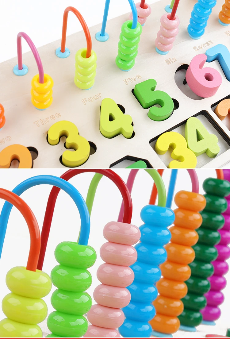 Детские деревянные игрушки счеты материалы montessori учиться считать номера, соответствующие цифровой матч раннего образования обучающая