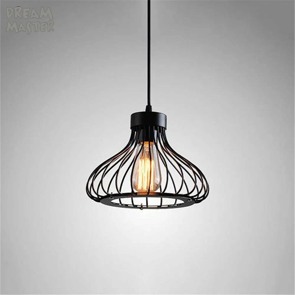 Минимализм подвесной светильник люстра черный провод клетка ing lustre de cristal sala