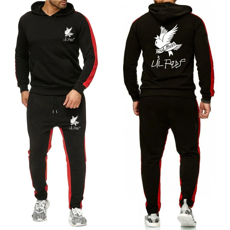 

Brand Men Set Running Jogger Tracksuit Autumn Fitness Bodybuilding Mens Hoodies+Pants Sport Down Jacket Winter Men Suit Set 2019