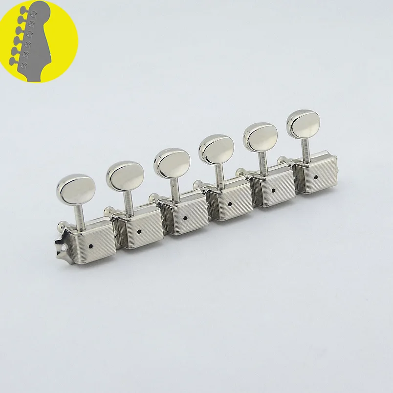  Clearance Sale 1 Set GuitarFamily Kluson 6 In-line Vintage Guitar Machine Heads Tuners ( Nickel ) M