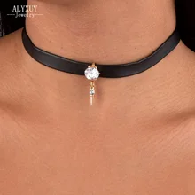 Новая мода ювелирные изделия кристалл с кожей колье ожерелье смешанный цвет подарок для женщин девушки N1801