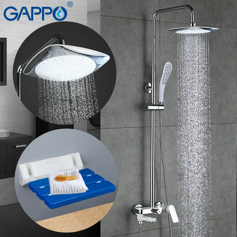 

GAPPO Shower Faucets bathroom faucet mixer shower taps Bath bench folding chair Wall Mounted Shower Seats