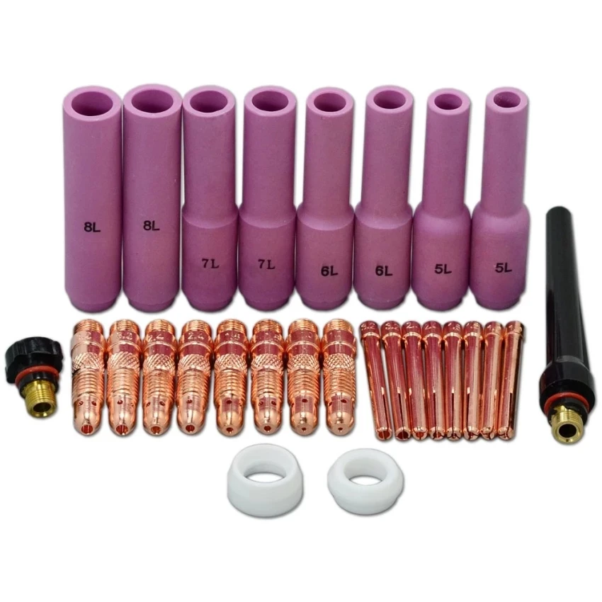 TIG Consumables KIT Long Alumina Nozzle Cups Collets Bodies FIT TIG