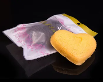 

Natural Konjac Konnyaku Facial Puff Face Wash Cleansing Sponge heart shape 20pcs/lot with english package