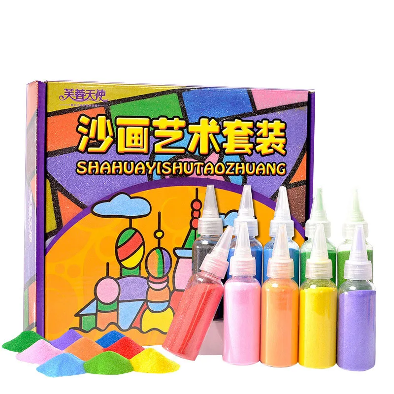 

Children Kids DIY Handmade Painting Set Drawing Toys Three-dimensional Color Sand Painting Pictures Crafts Education Toy