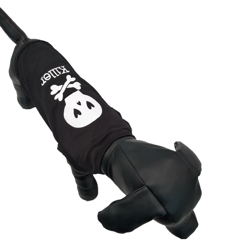 Ультразвуковая Собака Кошка милый скелет головы жилет футболки Одежда Весна Лето Пальто туманные Костюмы Одежда для собак лучшие продажи