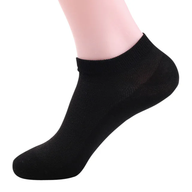 6 пар/партия, мужские носки из чистого хлопка, модные короткие носки, большие размеры, EU39-44, US8-10, с низким вырезом, высокое качество, мужские носки - Цвет: black