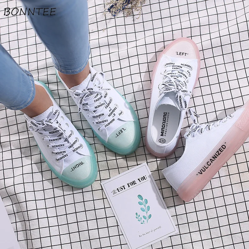 

Vulcanize Shoes Women All-match Canvas Flat Simple Trendy Chic Footwear Womens 2019 New Korean Students Walking Outdoor Daily