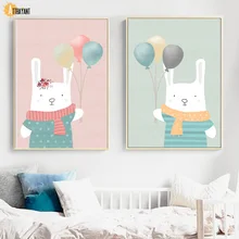 Rabbit Balloon Wall Art Canvas Painting Nordic Posters And Prints Animal Wall Pictures Kids Baby Room Scandinavian Home Decor Rabbit Balloon Wall Art Canvas Painting Nordic Posters And Prints Animal Wall Pictures Kids Baby Room Scandinavian Home Decor
