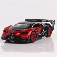 1/32 литой под давлением Bugatti Veyron GT Модель автомобиля красный/синий/желтый со звуком и светильник коллекция автомобиля игрушки для мальчика Детский подарок