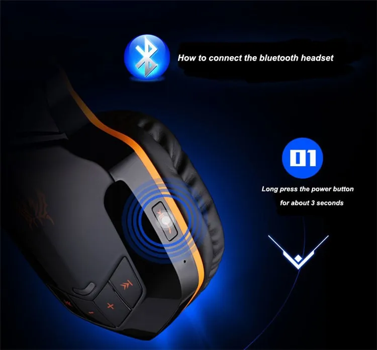 Wireless Bluetooth Stereo Gaming Headphones Headset EACH B3505 With Volume Control Microphone HiFi Build-in NFC Function (7)