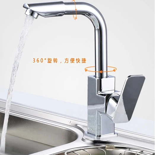 

L16182 Deck Mounted Chrome Finish Zinc Material Kitchen Tap
