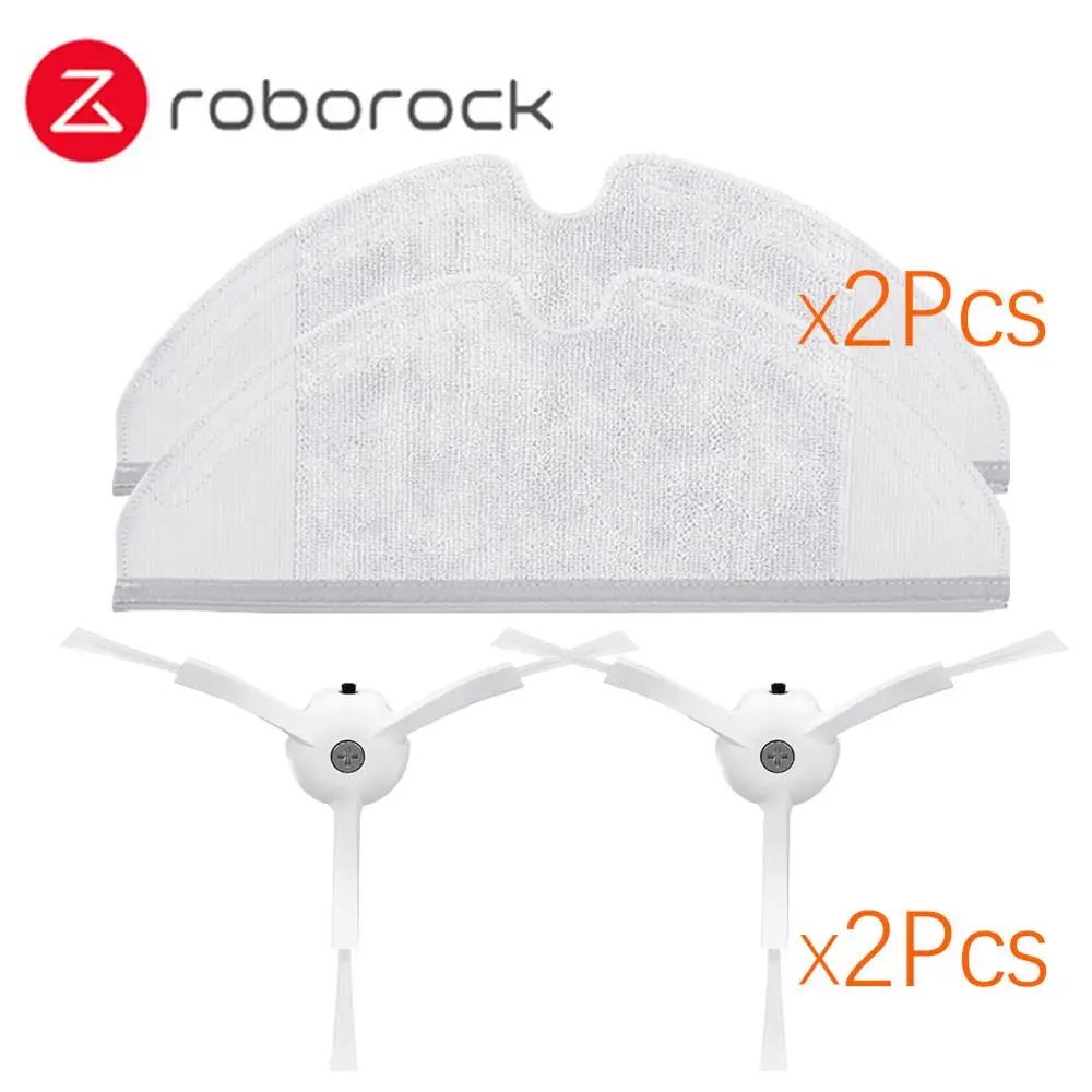 Подходит для Xiaomi Roborock Robot S50 S51 E35 Запчасти для пылесоса наборы швабры влажный фильтр боковая щетка рулон щетки - Цвет: 4Pcs a lot