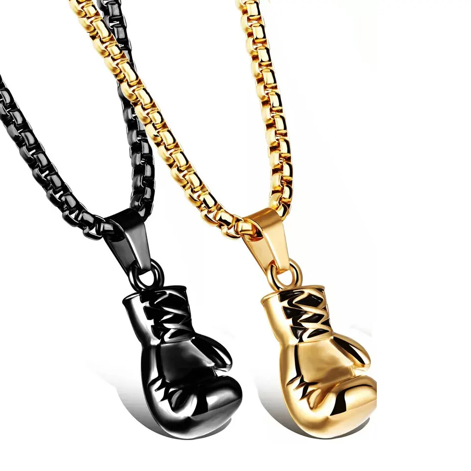 2016 Black Plated Fashion Mini Boxing Glove Necklace Boxing Jewelry ...