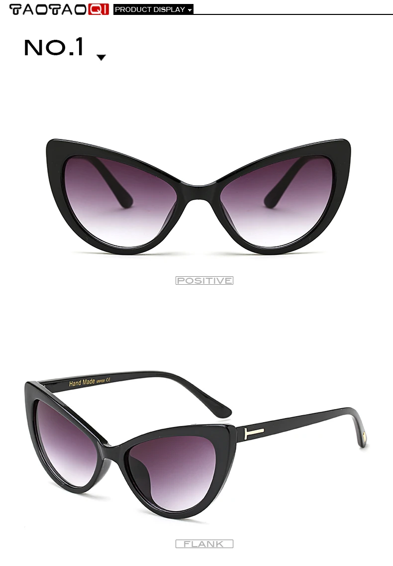 TAOTAOQI Роскошные кошачий глаз солнцезащитные очки Для женщин солнцезащитные очки модные женские Винтаж очки женский Треугольники пикантные