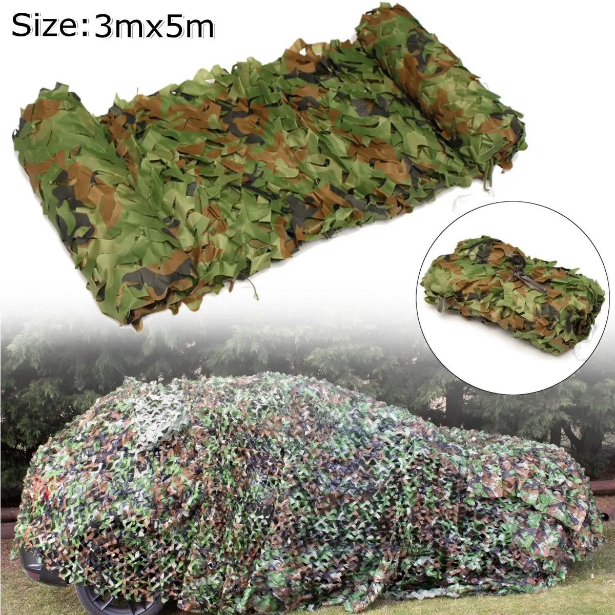 

3 x 5m Hunting Camping Outdoor Desert Woodlands Blinds Army Military Camouflage Camo Net Sun Shelter Jungle Blinds Car-covers