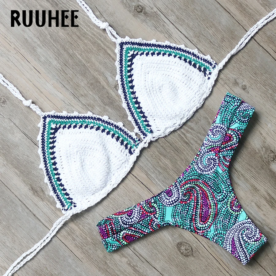 RUUHEE Bikini Swimwear Women Swimsuit 2017 Brand Sexy Crochet Bikini Set Brazilian Bathing Suit Beachwear Maillot