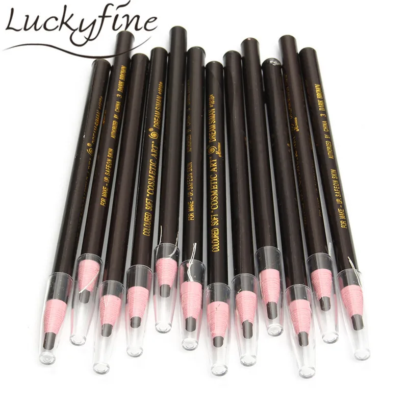 

12pcs/set Eyebrow Pencil Pro Waterproof Eye Brow Pen Beauty Cosmetics Eyes Make Up Maquiagem Tool Natural Eyebrow Enhancer