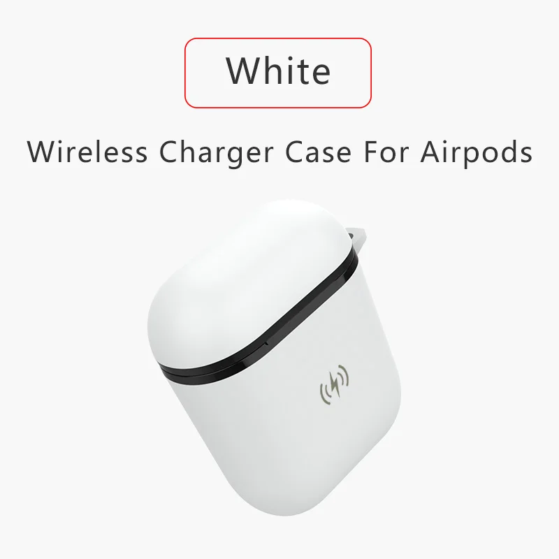 Чехол для зарядного устройства Airpods, чехол для беспроводного зарядного устройства QI, чехол для беспроводного зарядного устройства Airpods, чехол для зарядного устройства Airpods - Цвет: White