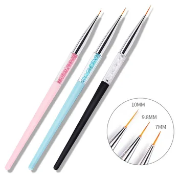 

3pcs\Set Nail Art Metal Glod Silver Pen Acrylic UV Gel Extension Builder Petal Flower Painting Drawing Brush DIY Manicure Tools