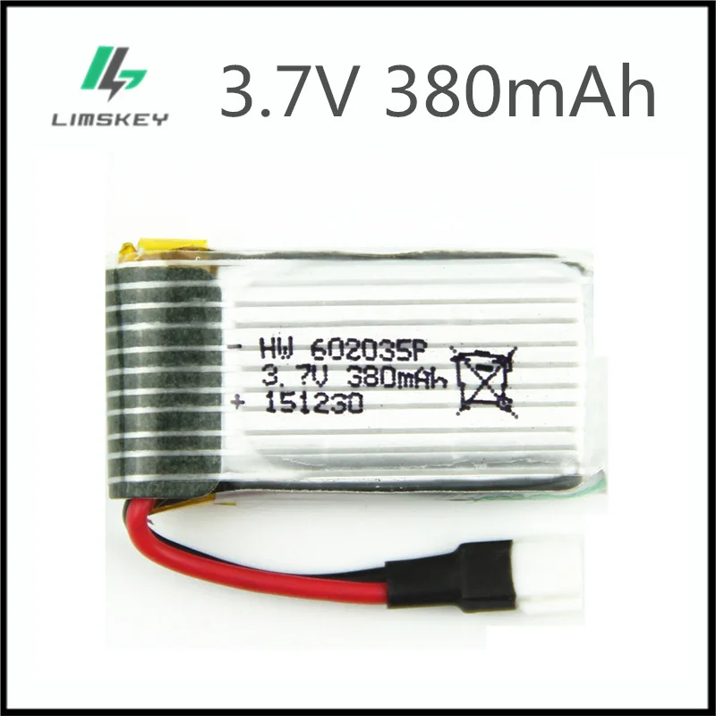 Литий полимерный аккумулятор 3 7 в 380 мАч для Hubsan h107d MJXRC F47 Difeida DFD F180 FY310B m62R литий 1S XH
