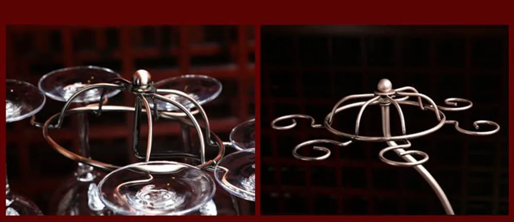 Decorative Racks Wine Bottle Holder Hanging Upside Down Cup Goblets Display Rack Iron Wine Stand Arts Design KC1283  (8)
