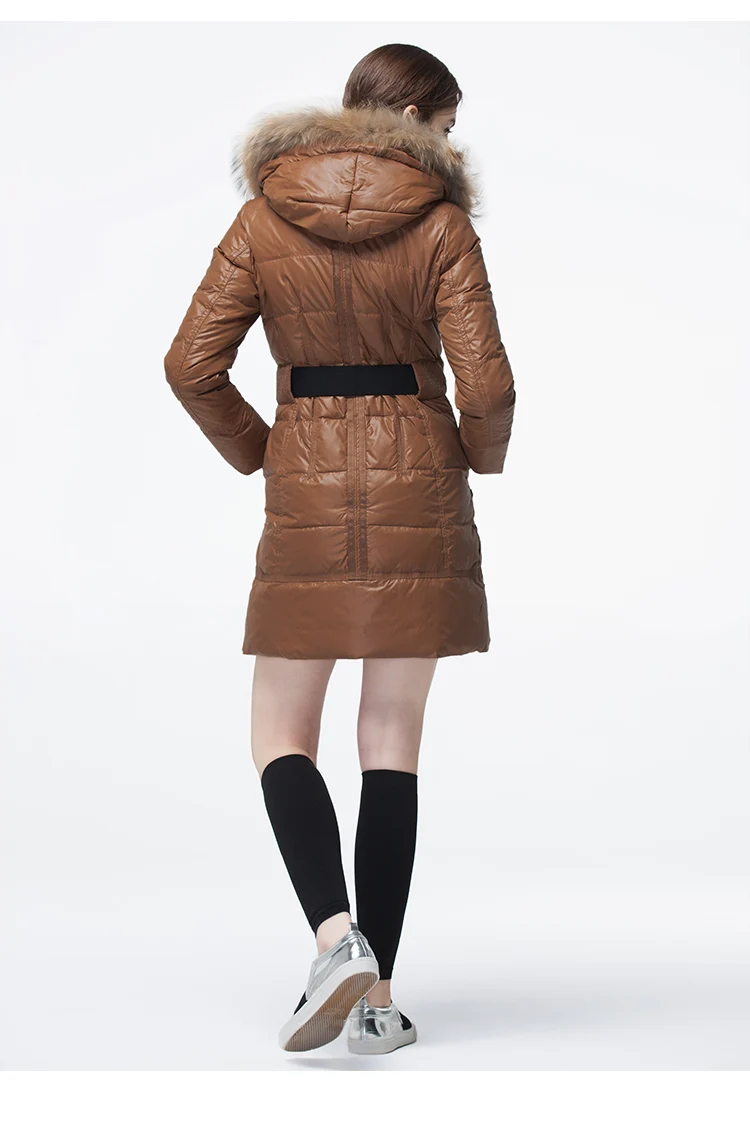AYUNSUE/осенне-зимняя женская куртка, модная женская куртка-пуховик, длинное пальто с меховым воротником, Женская куртка с двойным воротником, Campera KJ553