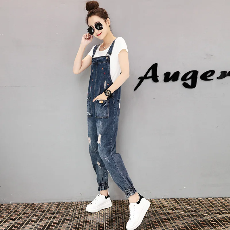 Fashion Woman Playsuits 2019 Spring Autumn New Jeans Jumpsuit Ripped Full Length Denim Overalls Casual Pencil Bodysuits NO855 Fashion Woman Playsuits 2019 Spring Autumn New Jeans Jumpsuit Ripped Full Length Denim Overalls Casual Pencil Bodysuits NO855