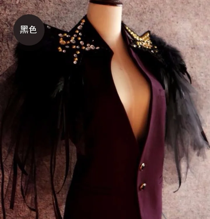 

Handmade epaulette Oversized shoulder brooch epaulet/epaulettes spikes/escapulario blazer accessories Host decoration