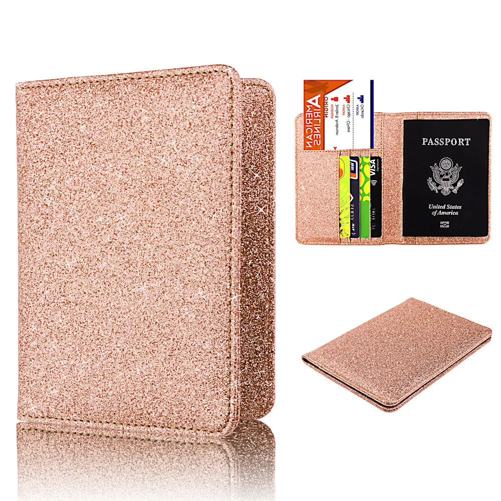 

New Unisex Bright Surface Antimagnetic Certificate Card Bag Shining Leather Cover On the Passport Package Fashion card holder #C