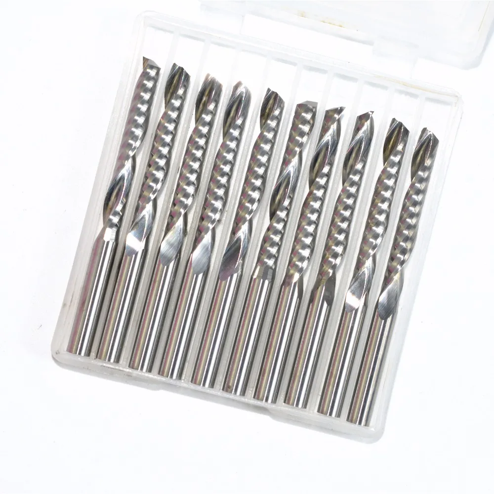 CLASS-AAA 10PCS-CNC Solid carbide end mill,woodworking router bit,1 flute spiral end mill,Cutters for wood,PVC milling cutter CLASS-AAA 10PCS-CNC Solid carbide end mill,woodworking router bit,1 flute spiral end mill,Cutters for wood,PVC milling cutter
