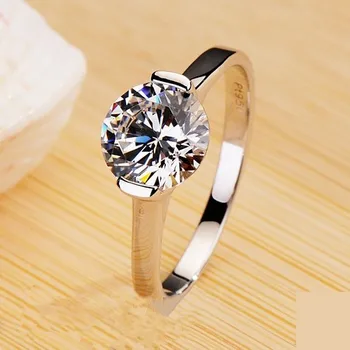 

Classic Jewelry 1Ct Round Cut Synthetic Diamant Solitaire Ring Genuine 925 Sterling Silver White Gold Color Wedding Ring