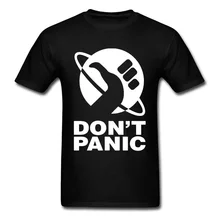 Футболка SpaceX Мужская футболка Elon Musk с надписью Don't Panic Tees Heavy Metal