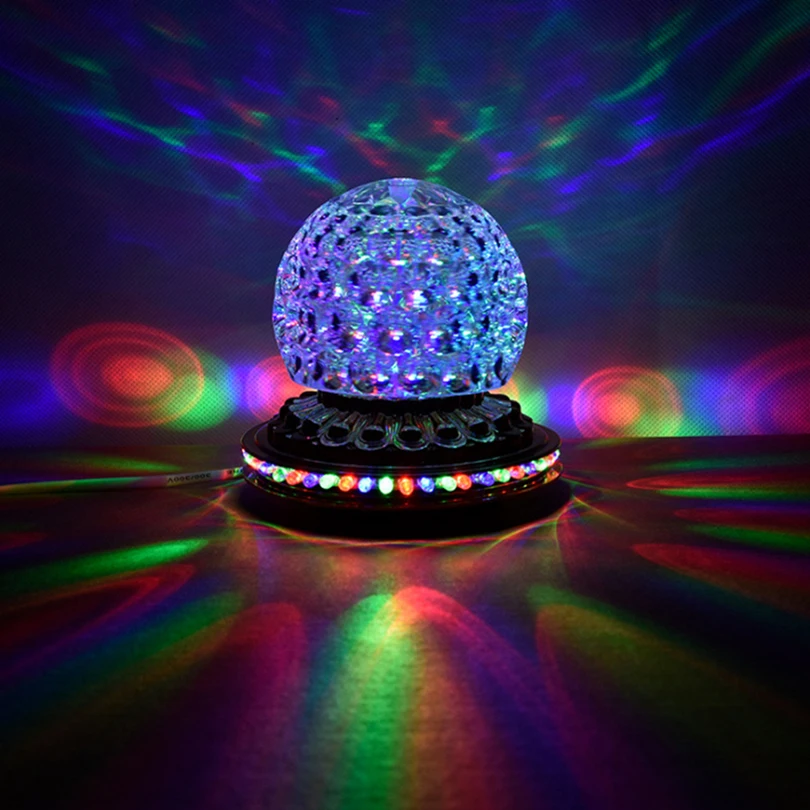 Мини Вращающийся Красочные светодиодный свет этапа Главная Рождество КТВ вечерние DJ сценический прожектор хрустальный магический шар