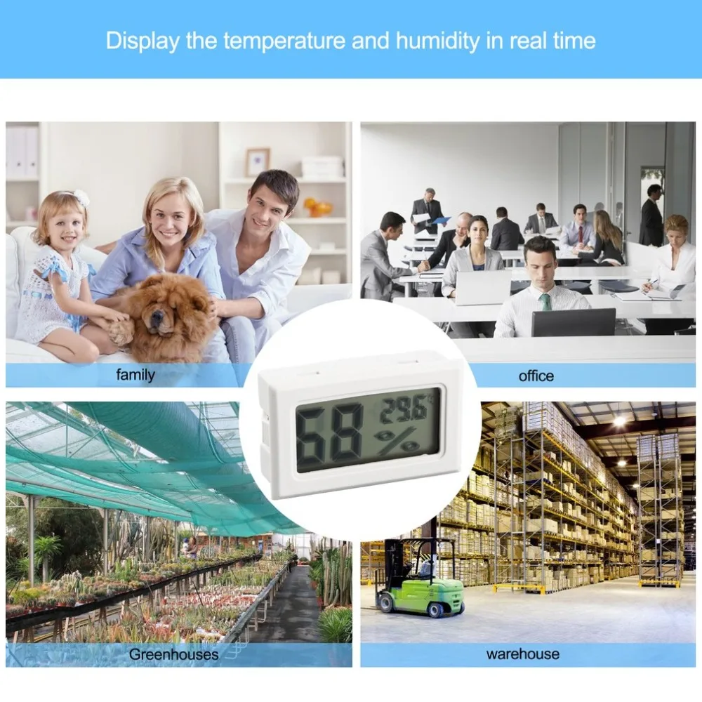 HTC-1 Indoor LCD Electronic Digital Temperature Humidity Meter Digital Thermometer Hygrometer Alarm Clock Weather Station