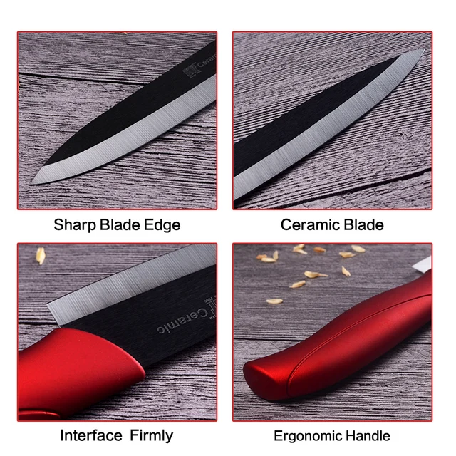 XYj Kitchen Knife Ceramic Knife Set 3" 4" 5" inch +Free Peeler Red Purple Blue Multi-colors ABS+TPR Handle Kitchen Accessories 5