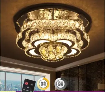 

Living room lamp crystal lamp round ceiling lamp LED modern minimalist atmosphere European bed restaurant lamp