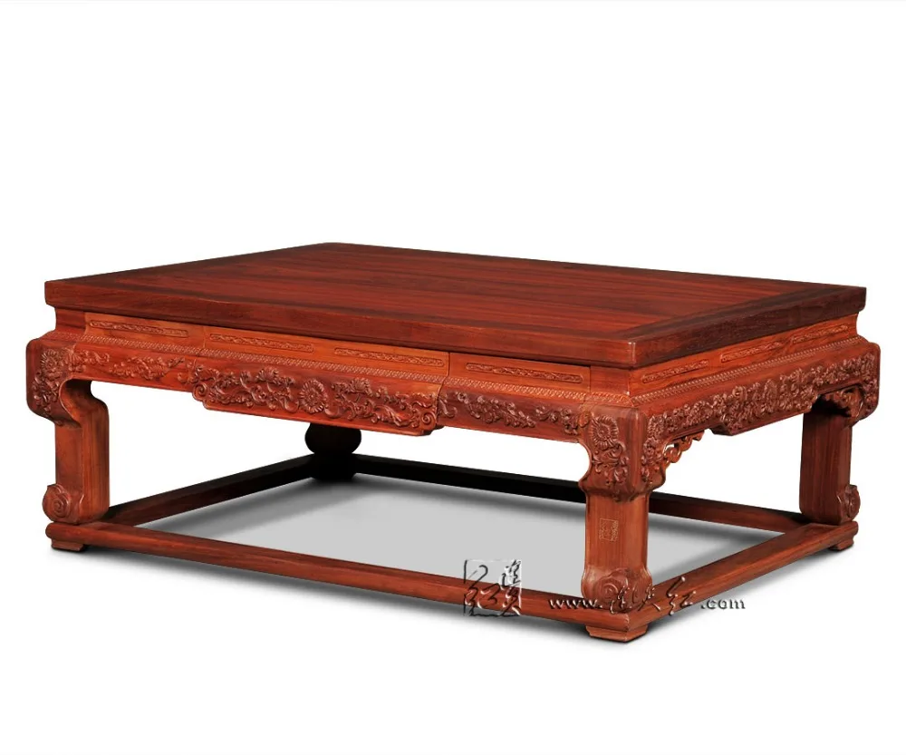 Rectangle Big Low Tea Table Rosewood Home Living Room Solid Wood Furniture New Modern Retro Padauk Coffee Desk Europe Classical