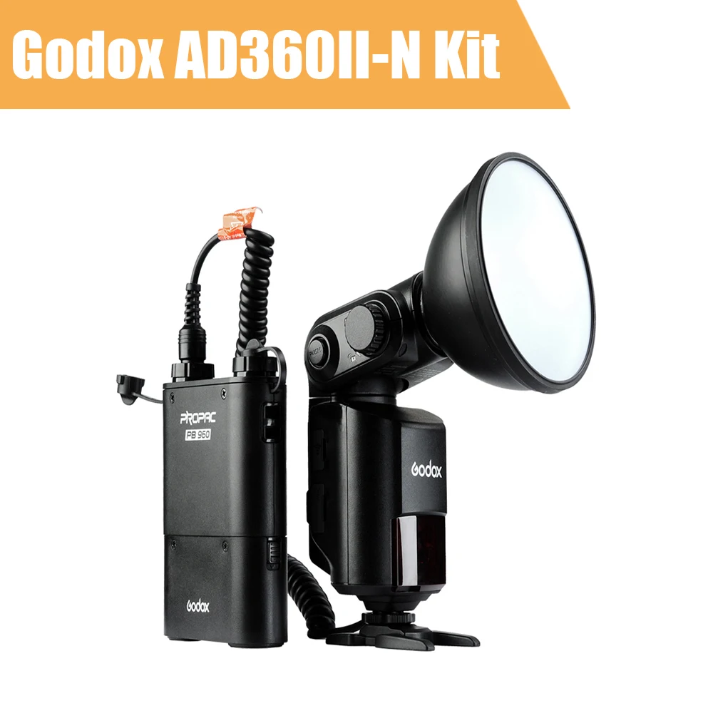 

Godox Witstro AD360 AD360II-N TTL Camera Flash Speedlite for Nikon DSLR 360Ws 2.4G i-TTL 1/8000S + PB960 Battery Pack