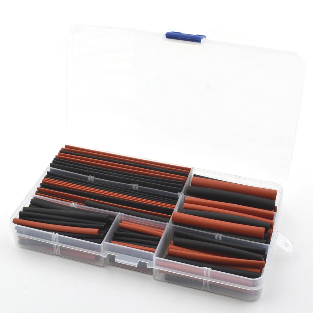 

New 150pcs set 2:1 Polyolefin Heat Shrink Tubing Tube Insulation Shrinkable Sleeving Wrap Wire Kit Cable with Case for RC parts