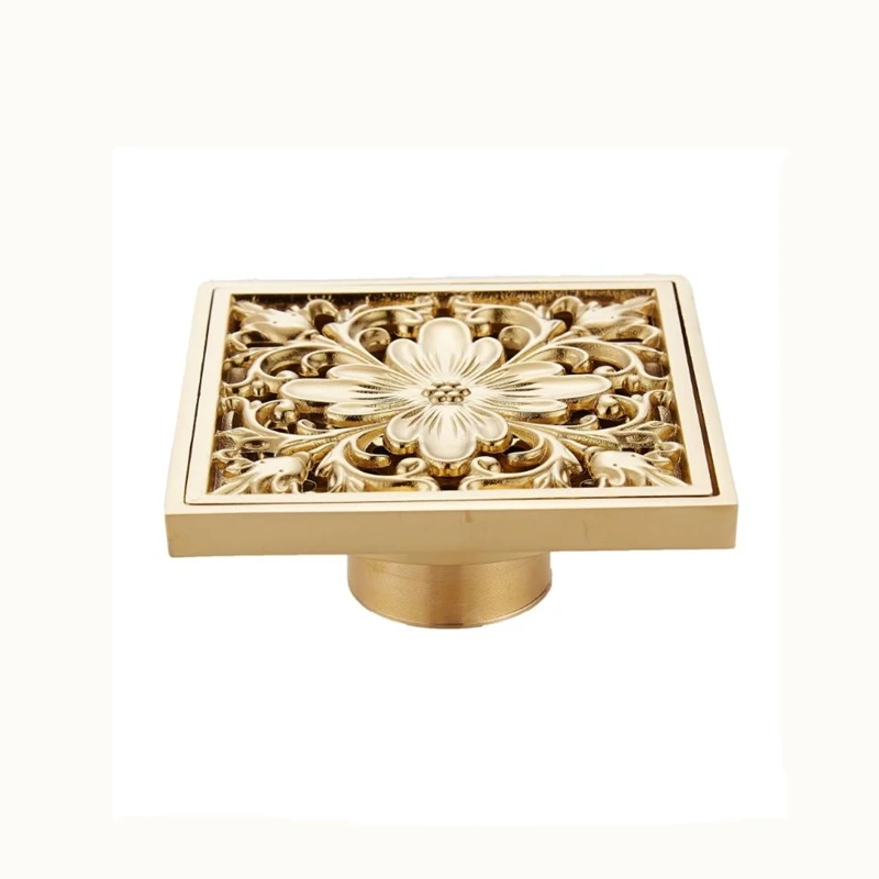 1Pc Hot Selling Copper-Plated European-Style Deodorant Copper Core Floor Drain Bathroom Kitchen Gold Floor Drain 1Pc Hot Selling Copper-Plated European-Style Deodorant Copper Core Floor Drain Bathroom Kitchen Gold Floor Drain