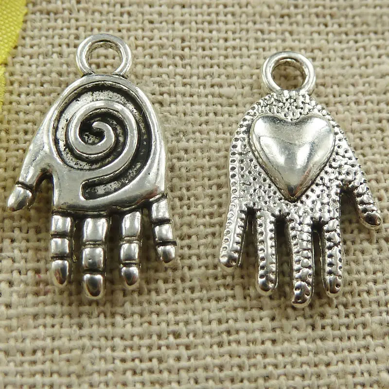Charms Jewelry Hand Charm Hand Silver Charms Hand 2 Loops 50 Hand Charm 180 Pieces