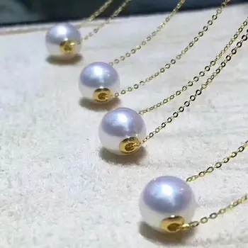 

shilovem 18k yellow gold Natural freshwater pearls pendants fine Jewelry women trendy no necklace new gift mymz9-9.5zz