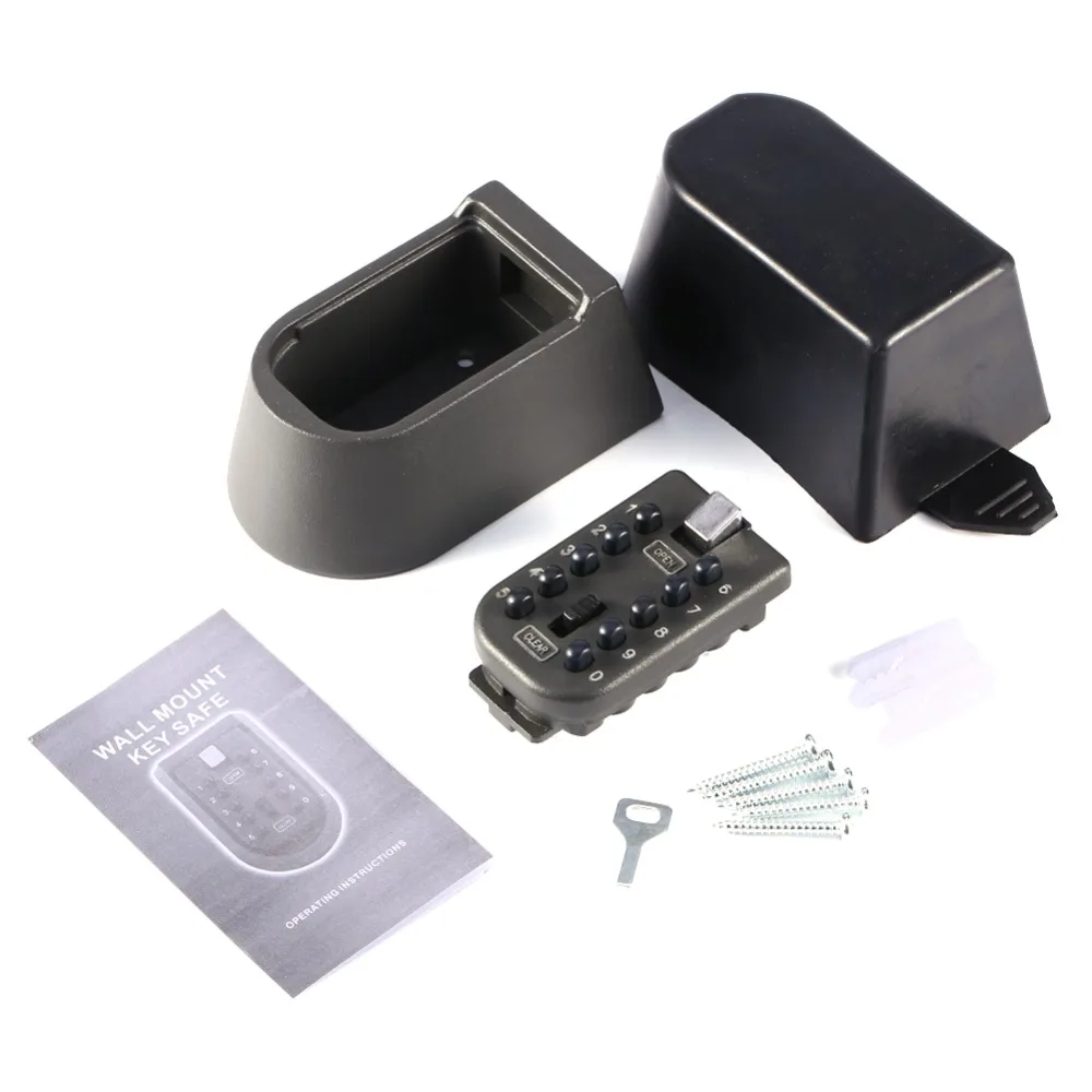 10 Digit Combination Hide Key Lock Box Wall Mount Security Outdoor Storage Case