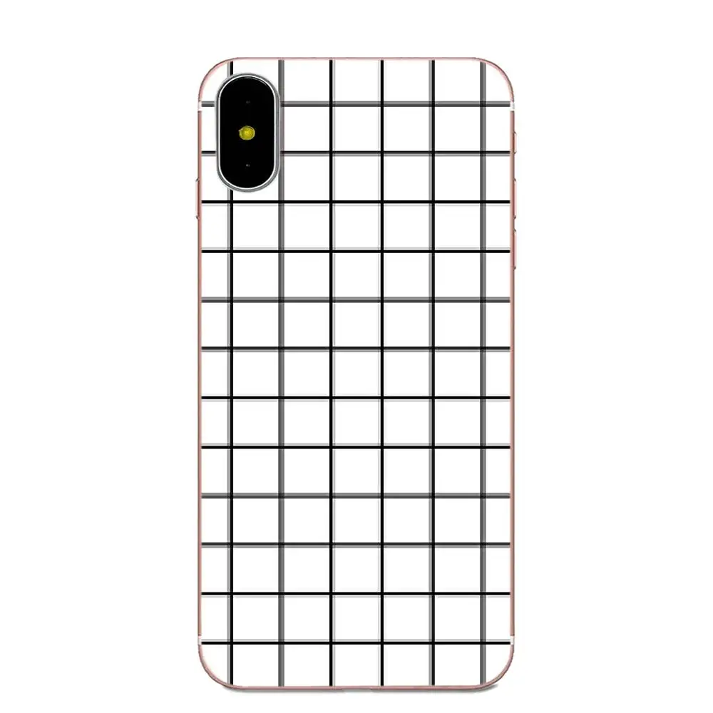 Черно белый сетчатый мягкий чехол с принтом для Samsung Galaxy Note 5 8 9 S3 S4 S5 S6 S7 S8 S9 S10 mini Edge