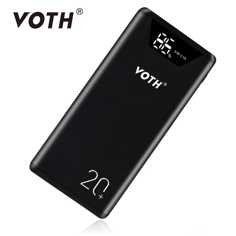 Voth 15000 мАч Внешний аккумулятор светодиодный ЖК дисплей Портативный 2 USB внешний 2.1A
